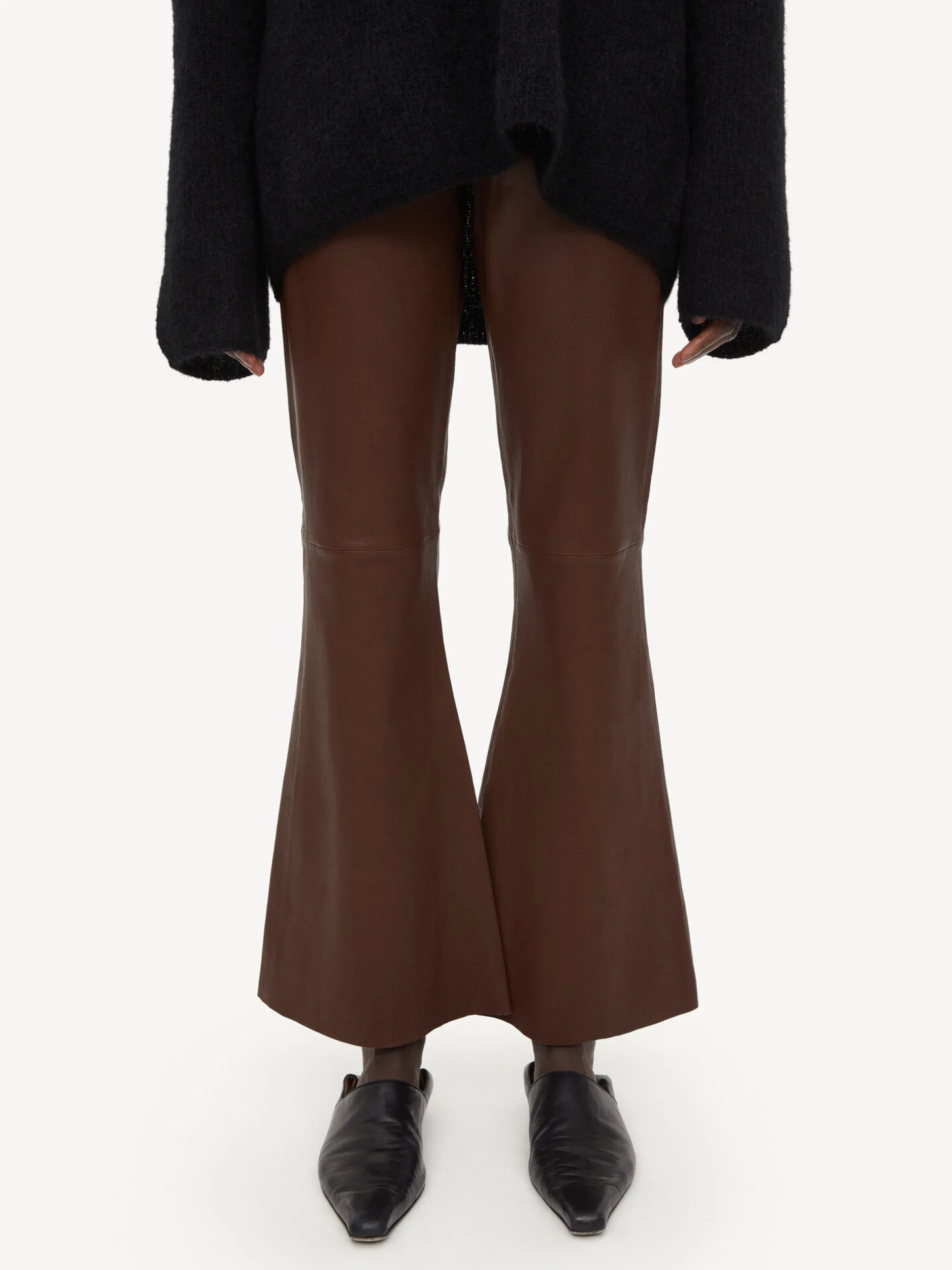By Malene Birger Evyline Cropped Leather Trousers^ Trousers